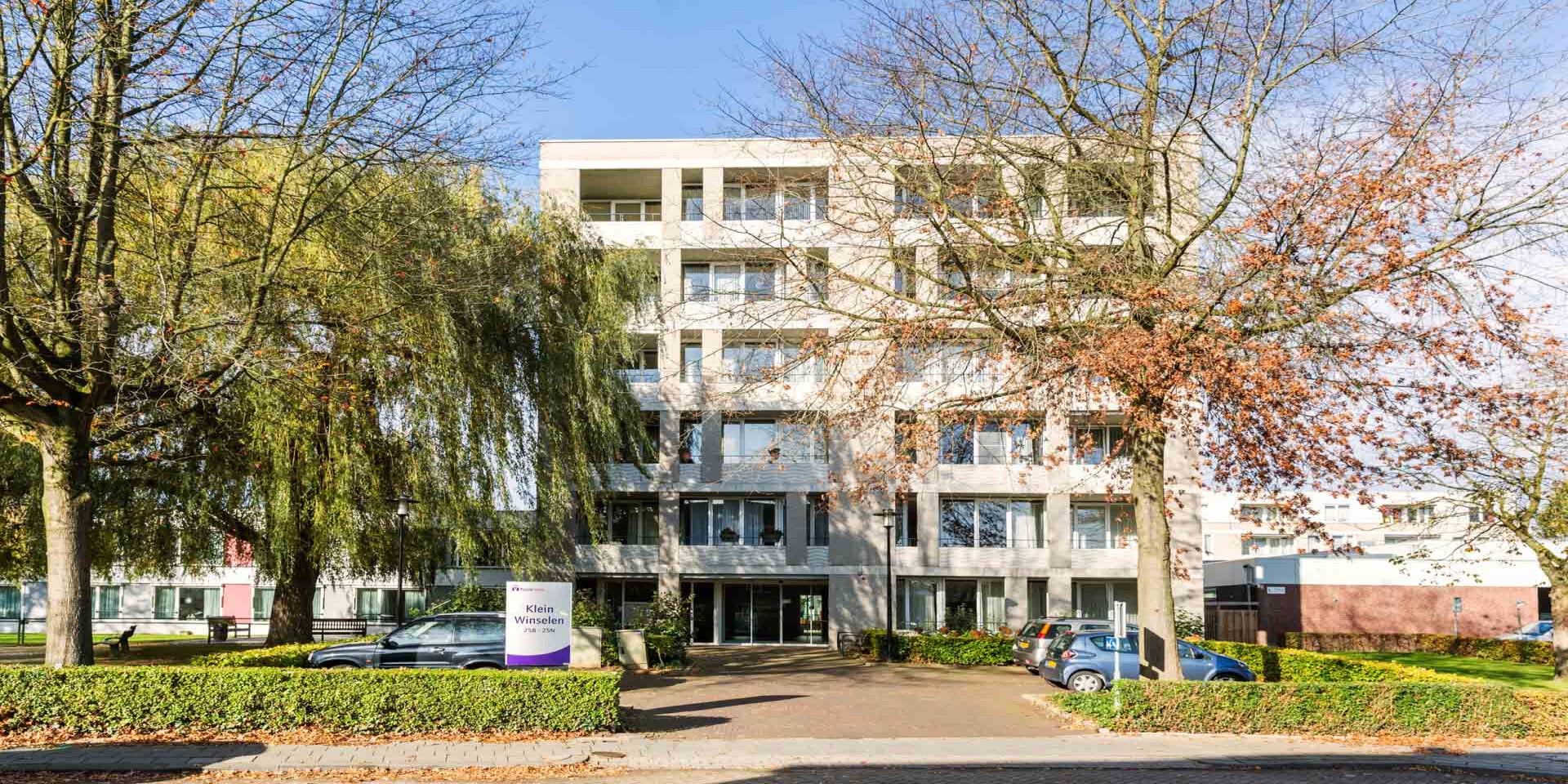 Buitenkant van seniorwoning Klein Winselen.